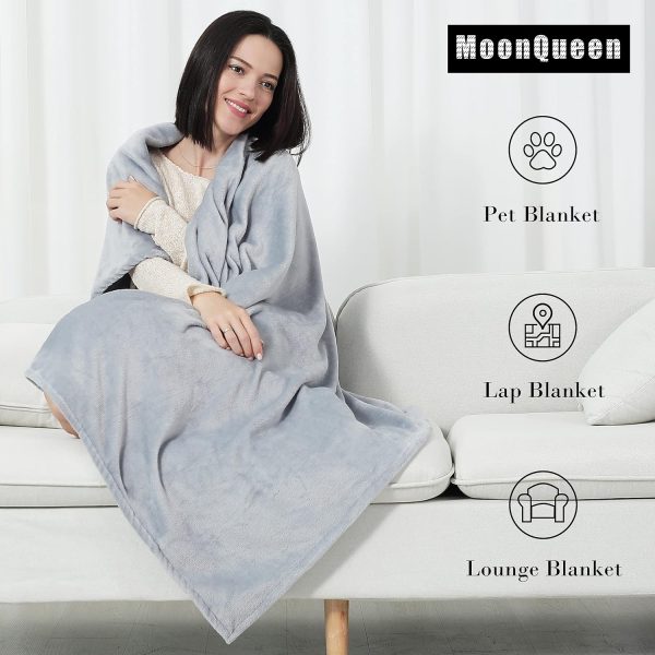 MOONQUEEN Fleece Throw Blanket for Lightweight - Ultra Soft Velvety Texture Plush Fuzzy Cozy Blankets and Throws for Sofa and Living Room (Silver Gray, 50x60 in) Supply