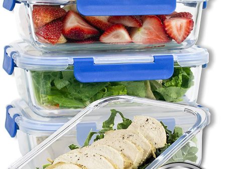 [LARGER PREMIUM 5 SET] 36 Oz. Glass Meal Prep Containers with Lifetime Lasting Snap Locking Lids Glass Food Containers BPA-Free, Microwave, Oven, Freezer and Dishwasher Safe (4.5 Cups, 36 Oz.) Fashion