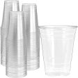 200 Clear Plastic Cups | 16 oz Plastic Cups | Clear Disposable Cups | PET Cups | Plastic Water Cups | Plastic Beer Cups | Clear Plastic Party Cups |Crystal Clear Cups Supply