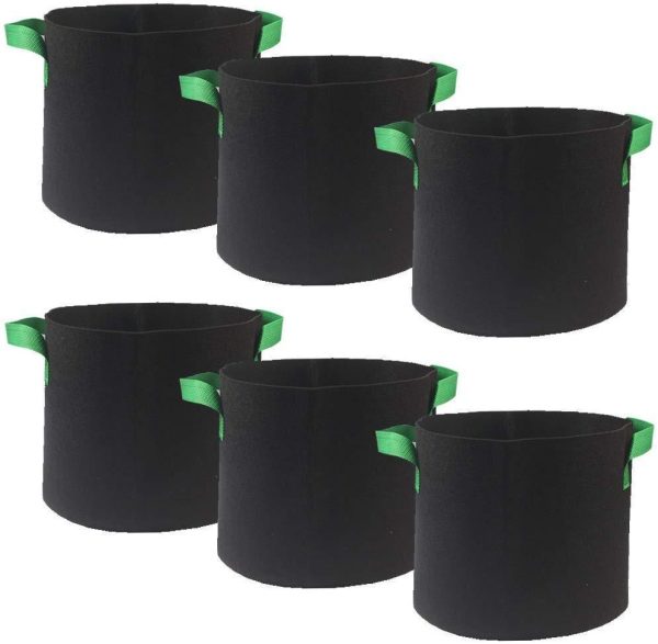 2-Gallon 6-Bag Grow Bag Aeration Fabric Plant Pots with Green Handles for Potatoes and Plants Online