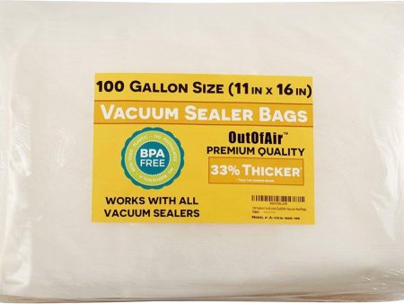 100 Vacuum Sealer Bags: Gallon Size (11  x 16 ) for Foodsaver 33% Thicker, BPA Free, FDA Approved For Cheap