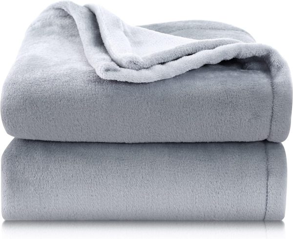 MOONQUEEN Fleece Throw Blanket for Lightweight - Ultra Soft Velvety Texture Plush Fuzzy Cozy Blankets and Throws for Sofa and Living Room (Silver Gray, 50x60 in) Supply