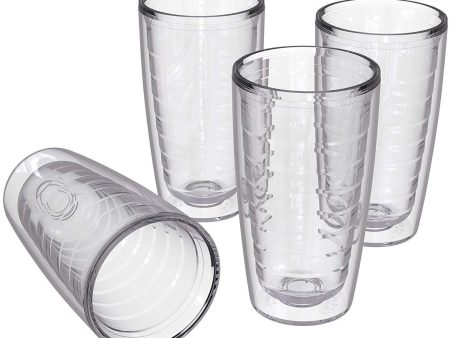 4-pack Insulated 16 Ounce Tumblers - Clear - Sweat Resistant - BPA-Free - Made in USA Online Hot Sale