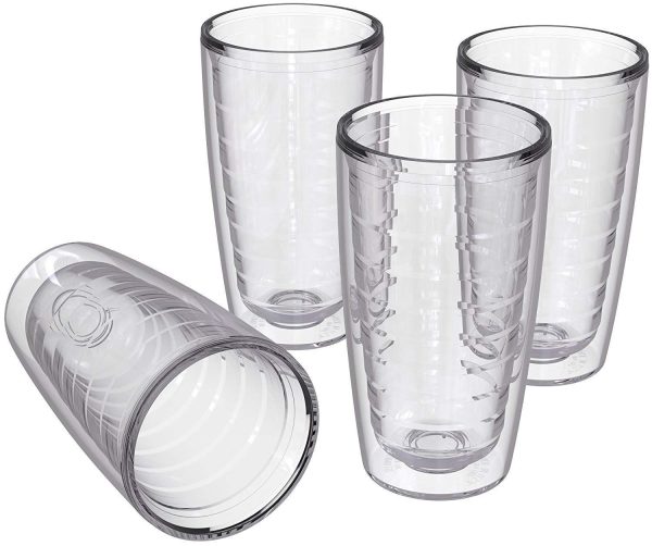 4-pack Insulated 16 Ounce Tumblers - Clear - Sweat Resistant - BPA-Free - Made in USA Online Hot Sale