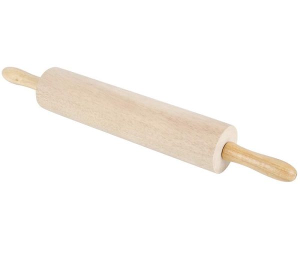 15-Inch Long Wooden Rolling Pin, Hardwood Dough Roller With Smooth Rollers for Baking Bread, Pastry, Cookies, Pizza, Pie, and Fondant Fashion