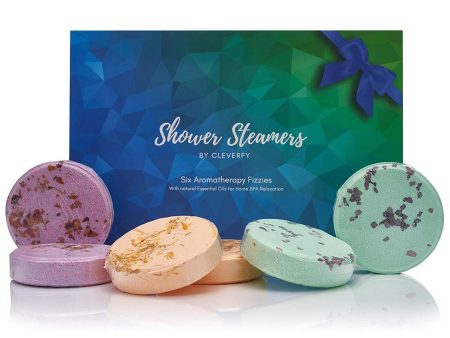 Cleverfy Shower Bombs Aromatherapy - Blue Box Set of [6] Shower Steamers With Essential Oils For Home Spa. Shower Melts a.k.a. Vaporizing Shower Tablets are Perfect for Sinus Relief Like Vapor Bath For Discount