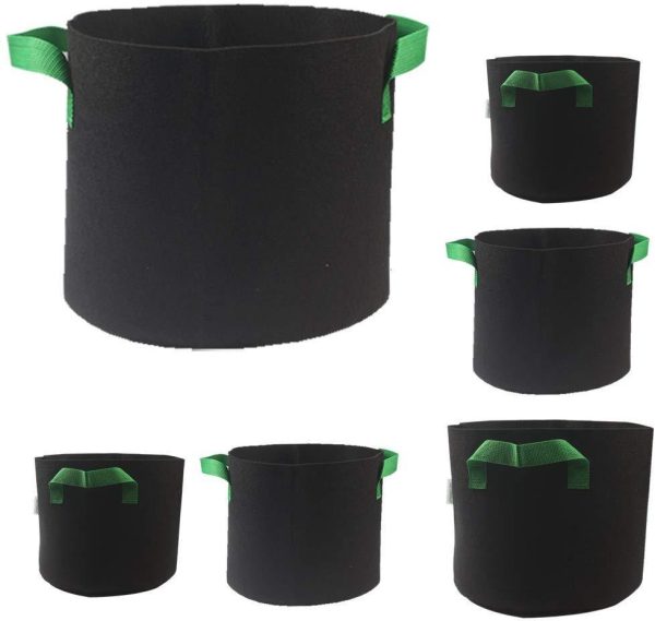 2-Gallon 6-Bag Grow Bag Aeration Fabric Plant Pots with Green Handles for Potatoes and Plants Online