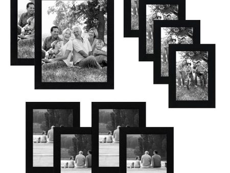 Americanflat 10-Piece Multi Pack; Includes 8x10, 5x7, and 4x6 Frames, Gallery Set, Black Online Sale