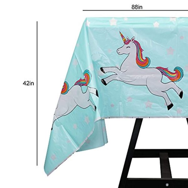 102 Piece Rainbow Unicorn Party Supplies Set Including Banner, Plates, Cups, Napkins, Straws, and Tablecloth, Serves 20 For Discount