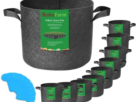 10-Pack 5 Gallon Grow Bags for Potato Plant Container Aeration Fabric Pots with Handles (Black) Online