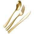 120 Gold Plastic Silverware Set | Plastic Gold Cutlery Set | Disposable Cutlery Silverware Set | 40 Plastic Forks, 40 Plastic Spoons, 40 Plastic Knives | Heavy Duty Bulk Disposable Flatware Utensils Discount