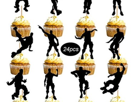 24 Pieces Dance Floss Cupcake toppers for Happy Birthday Cake decoration Party Supplies by NiceLife Online now