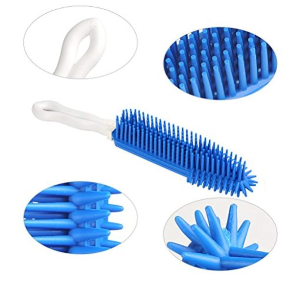 [2Pcs] Pet Hair Remove Brush, Best Car & Auto Detailing Brush Portable Dogs Cats Hair&Lint Remover Brush Rubber Massage Brush for Car&Auto Furniture, Carpet, Clothes, Leather (Blue and Green) Supply