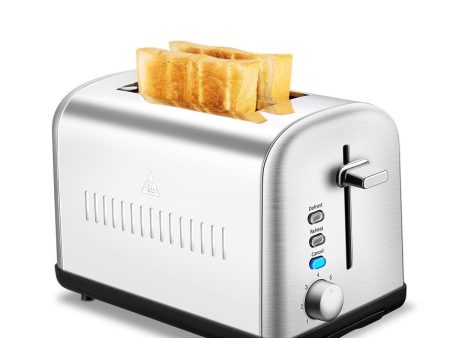 2 Slice Toaster, Chitomax Extra Wide Slot Toasters 2 Slice 7 Brown Settings and Removable Crumb Tray, Stainless Steel Toasters, Silver Hot on Sale