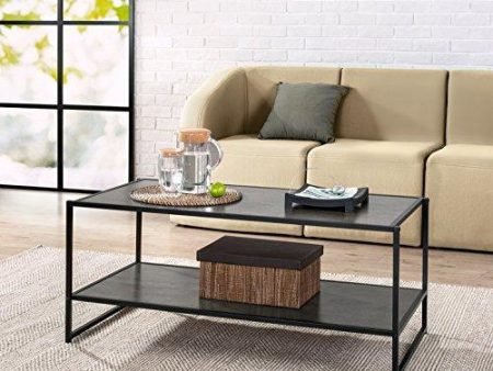 Zinus Modern Studio Collection Deluxe Rectangular Coffee Table, Black on Sale