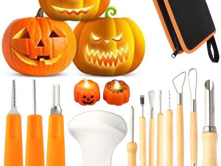 12 Pieces Professional Pumpkin Carving Tool Kit Heavy Duty Stainless Steel Tool Set with Storage Carrying Case Used As a Carving Knife for Pumpkin Halloween Decoration Online now