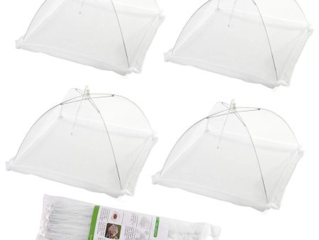 (Set of 4) Large Pop-Up Mesh Screen Food Cover Tents - Keep Out Flies, Bugs, Mosquitos - Reusable Sale