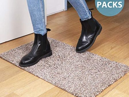 2 Packs of Premium Absorbs Magic Door Mat Size : 17.7  X 29.5  for Doorway, Staircase, Shoe Mat, Balcony, Front door, Mud mat Non-Slip Latex Backing, Pick up Mud, Dirt, Dust, Water from shoe and Pet For Sale