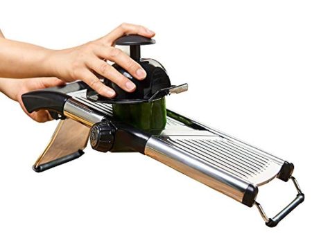 Mandoline Slicer by Simplify Fresh - Premium Stainless Steel Metal, Adjustable Vegetable Cutter Blade, Cut-Resistant Gloves - Safe Handheld Chopper Makes Easy Thin or Thick Veggies & Julienne Online Sale