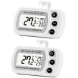 2 Pack Digital Refrigerator Freezer Thermometer,Max Min Record Function with Large LCD Display Supply