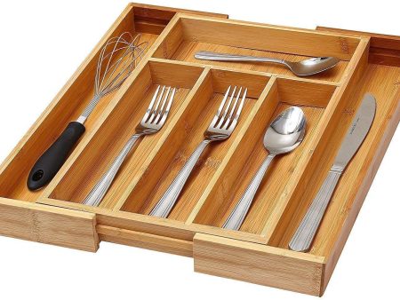 YBM Home Kitchen Utensil, Flatware, Cutlery Drawer Organizer Tray (1, 6 Compartment Fixed) For Sale