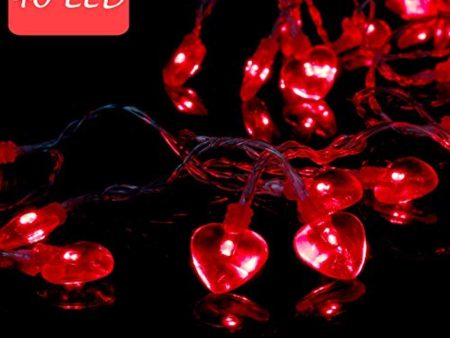 14.5ft 40LED Valentines Decorations String Lights, Heart Shape Valentines Day Decor for Indoor Outdoor Home Room Party Wedding Hanging For Discount