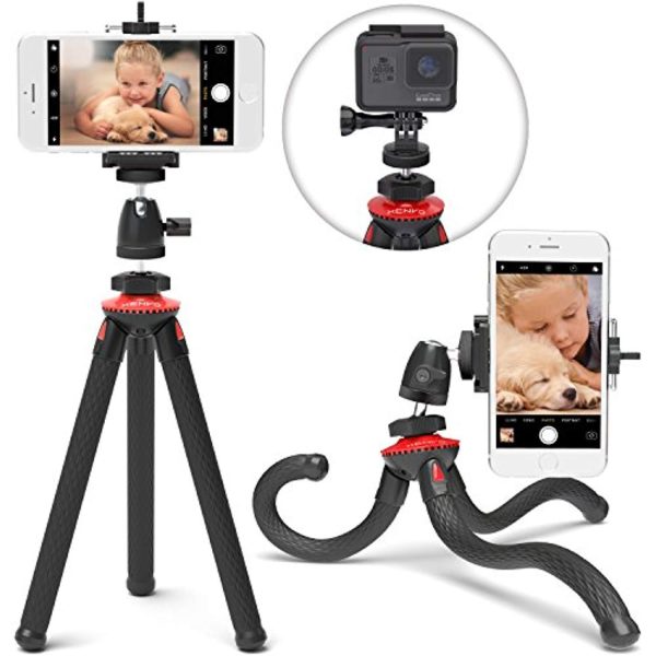 Xenvo SquidGrip iPhone Tripod, GoPro Tripod - Flexible Cell Phone Tripod Stand with Ball-Head 360, Compatible with iPhone, Android, Samsung, Google Smartphones, and ANY Mobile Phone (Red) Online Sale