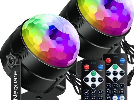 [2018 Latest Models-6 light bulbs] Nequare Party Lights Disco Ball Strobe Light Disco Lights 20 Colors Sound Activated Stage Light with Remote Control for Festival Bar Club Party Wedding Show Home … Supply