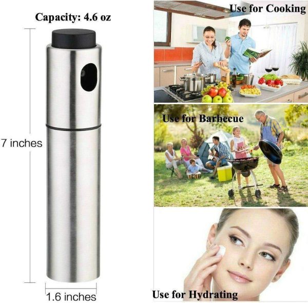 100ml Food Grade Stainless Steel Refillable Olive Oil sprayer for cooking, Salad Oil Dressing,BBQ, Grilling and Roasting, JSDOIN Cooking wine & Vinegar Sprayer Online Sale