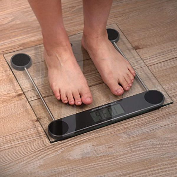 1byone Digital Body Weight Scale Bathroom Scale with Step-on Technology, 6MM Glass, Max Weight 400 Pounds Online now