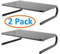 2 Pack Vented Monitor Stand for Computer, Laptop, Desktop, iMac or Printer - Metal Monitor Riser with 14.5 x 9.5 Inch Platform and 4 Inch Riser Height - Monitor Stand Organizer for Home or Office Use Online now