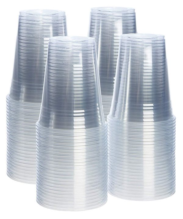 [100 Pack - 9 oz.] Crystal Clear PET Plastic Cups, Party Cups by Comfy Package For Sale