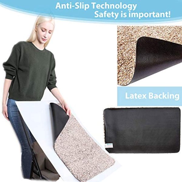 2 Packs of Premium Absorbs Magic Door Mat Size : 17.7  X 29.5  for Doorway, Staircase, Shoe Mat, Balcony, Front door, Mud mat Non-Slip Latex Backing, Pick up Mud, Dirt, Dust, Water from shoe and Pet For Sale