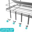 Adhesive Shower Wall Shelf, Shower Caddy Basket with 4 Hooks, Storage Rack Bathroom Shower Storage Organizer for Shampoo Conditioner Stainless Steel No Drilling, 2 Pack Hot on Sale