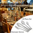 20-Piece Elegant Silverware Flatware Cutlery Set, Stainless Steel Utensils Service for 4, Include Knife Fork Spoon Teaspoons, Mirror Polished by WH-SHOP Sale