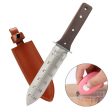 12   Hori Hori Garden Knife,Perfect Garden Tool for Gardening,Landscaping&Digging(7   Stainless Steel Blade with Ruler&Wood Handle), Leather Sheath, Plus Free Paper Knife! Supply