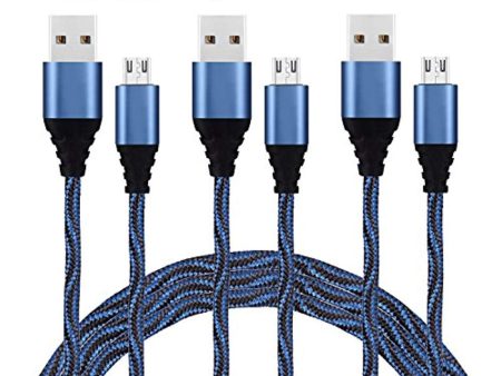 Micro USB Cable, USB to Micro USB Android Charger Cord, High Speed Charging Cable for Android Smartphones, Tablets, MP3, XBOX, PS4 and More 3Pack 6ft (Navy Blue) For Discount