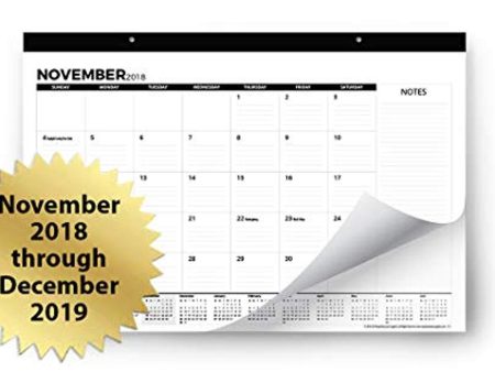 2019 Desk Calendar or Large Wall Calendar 11  x 17  (Use Monthly from November 2018 to December 2019) - Medium Sized Desk Pad for Office - by Royal Mountain Print Co. Online