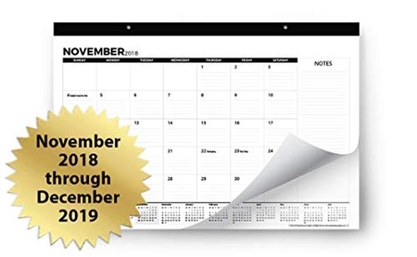 2019 Desk Calendar or Large Wall Calendar 11  x 17  (Use Monthly from November 2018 to December 2019) - Medium Sized Desk Pad for Office - by Royal Mountain Print Co. Online