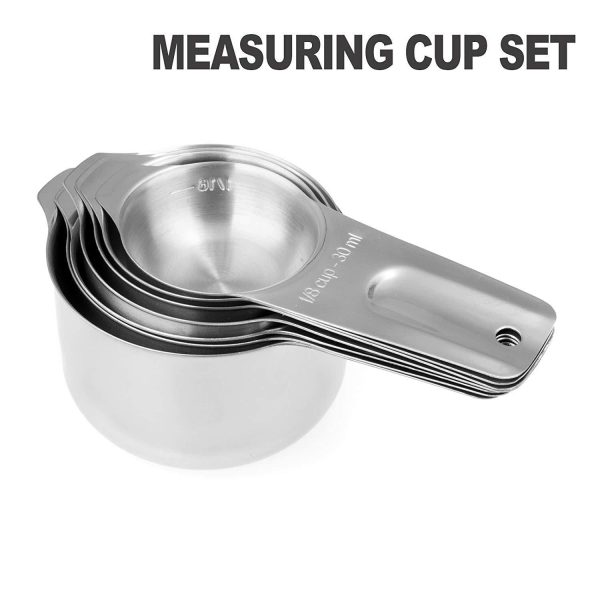 13-piece Measuring Cups and Spoons Set, 18 8 Stainless Steel Heavy Duty Good Grips with Ring Connector Discount