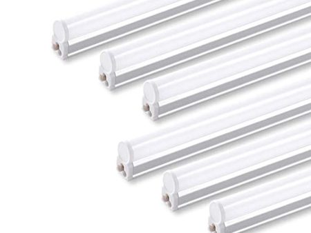 (Pack of 6) Barrina LED T5 Integrated Single Fixture, 4FT, 2200lm, 4000K (Daylight Glow), 20W, Utility Shop Light, Ceiling and Under Cabinet Light, Corded Electric with Built-in ON Off Switch For Discount