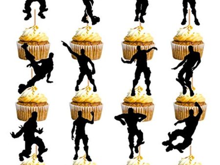 24 Pieces Dance Floss Cupcake toppers for Happy Birthday Cake decoration Party Supplies For Discount