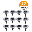 [ 12 Pack] Solar Ground Lights,Solar Garden Light,8 LED Garden Pathway Outdoor In-Ground Lights,Waterproof Disk Flood Lights Dark Sensing Landscape Lighting for Lawn Yard Patio - White Online now