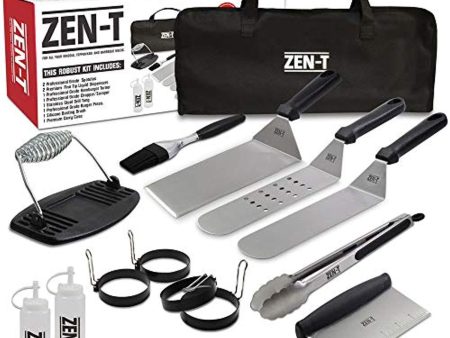 ZEN-T - 14 Piece Grill Griddle BBQ Tool Kit - Heavy Duty Professional Grade Stainless Steel BBQ Tools - Perfect Grilling Utensils for All Your Grilling Needs - Outdoor and Indoor BBQ Online now