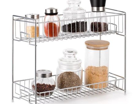 2-Tier Standing Rack EZOWare Kitchen Bathroom Countertop Storage Organizer Shelf Holder Spice Rack Hot on Sale