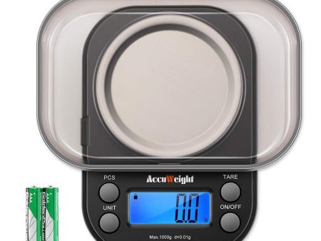 AccuWeight Mini Pocket Gram Scale for Jewelry Digital Food Kitchen Scale with Tare and Calibration 1000 by 0.1g Weight Scale Online Sale