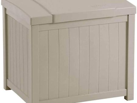 Suncast Resin Patio Storage Box - Outdoor Bin Stores Tools, Accessories and Toys - Taupe on Sale