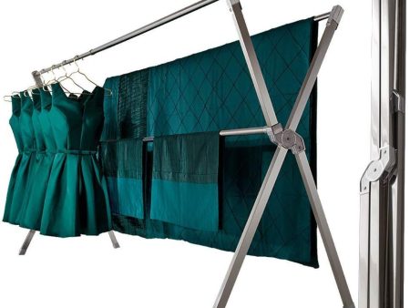 iEllevie Foldable Double Rods Stainless Steel Expandable Clothes Drying Rack Rust-Proof Guarantee, 55-95 Inch Online Hot Sale