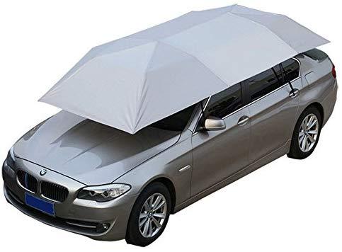 Reliancer Car Tent Semi-automatic Hot Summer Car Umbrella Cover Portable Movable Carport Folded Automobile Protection Sun Shade Anti-UV Canopy Sun-proof Shelters SUV(Manual Blue) Sale