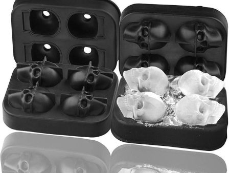 2 Pack 3D Silicone Skull Mold Ice Cube Mold, Onidoor Creative Candy Sugar Chocolate Mold Maker Cheap